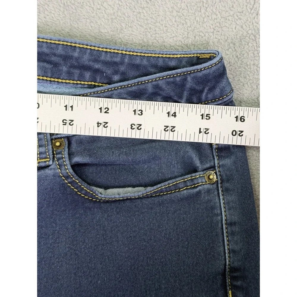 Michael‎ Kors Jeans Womens 10 Blue Dark Wash Denim Mid Rise Izzy Skinny Ankle